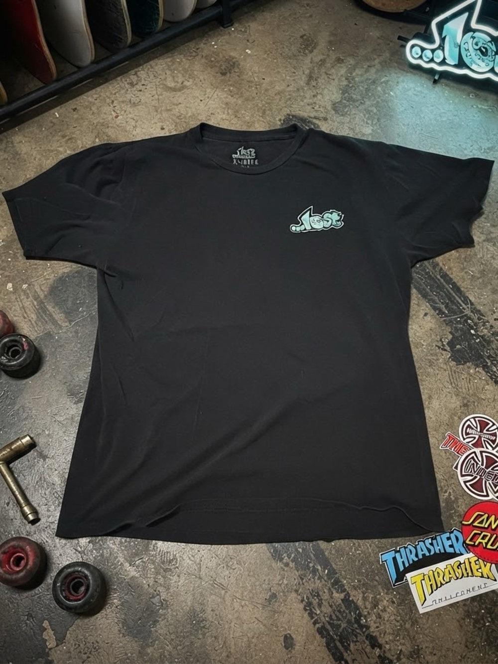 Lost Black Short-Sleeve Tee with Mint Logo XL